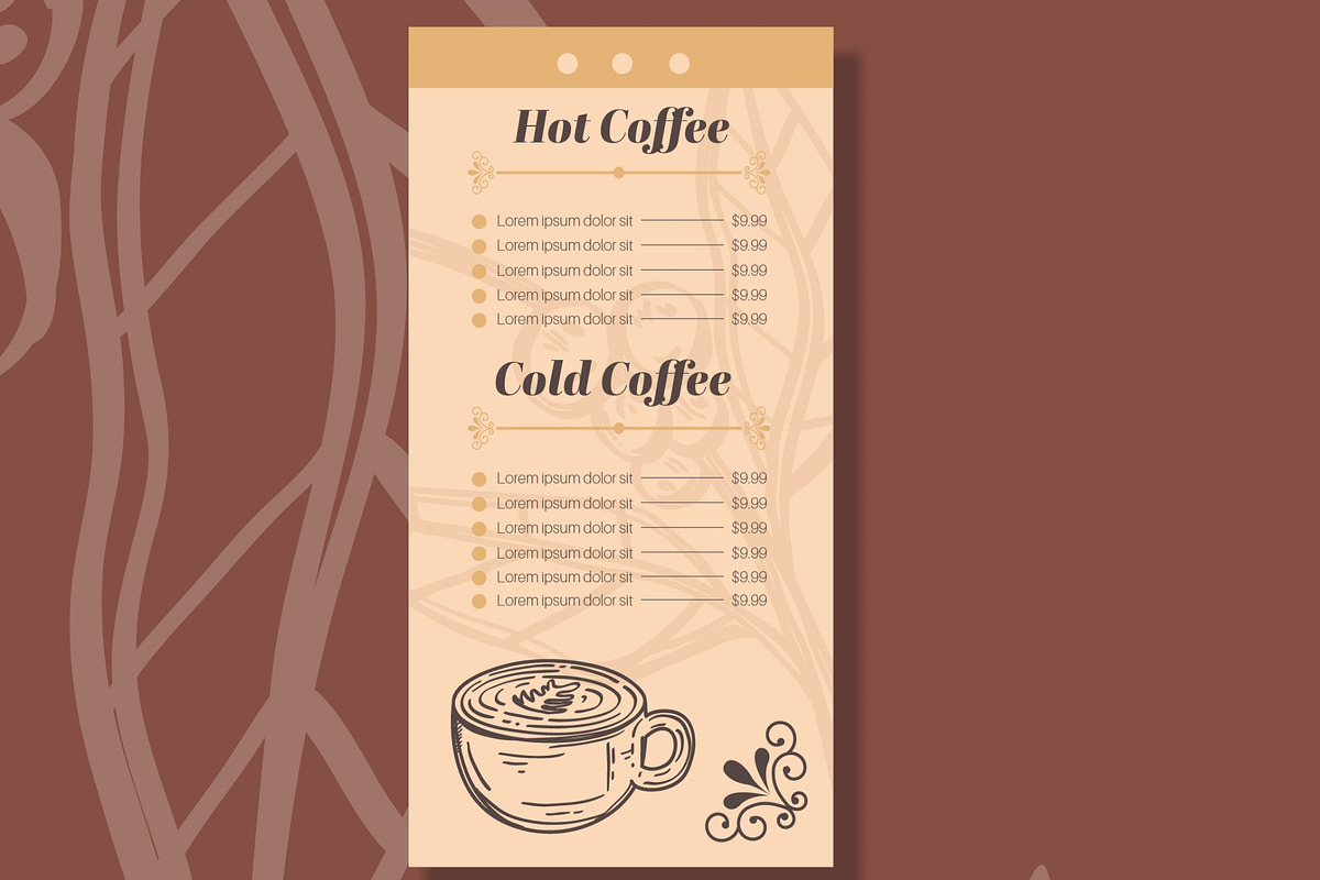 Vintage Coffee Shop Menu, a Templates & Theme by studiogstock (Photo 3 of 5)