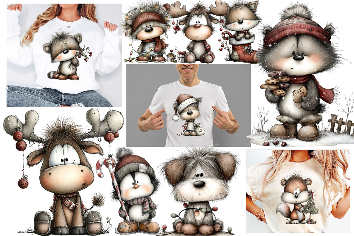 Whimsical Christmas Animal Clipart, an Illustration by Designworld (Photo 4 of 6)