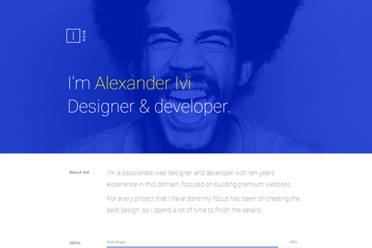 Ivi - Minimal Personal/Portfolio, a HTML Template by scrils (Photo 2 of 4)