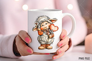 Funny Valentine Sheep Clipart, an Illustration by Craft Nest (Thumbnail 9 of 11)
