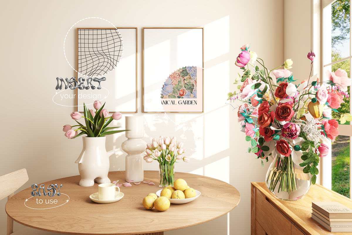 FLOWER POWER | Cottage Frame Mockups, a Poster Template by SoleilHomeMockups (Photo 3 of 10)
