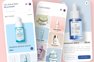 skincare app design UI KIT