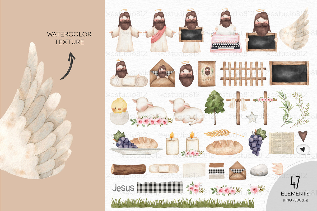 Jesus clipart, an Illustration by Estudio 812 (Photo 3 of 9)