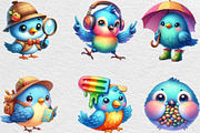 Watercolor Funny Bird Clipart, an Illustration by Black Bird Studio (Thumbnail 4 of 6)