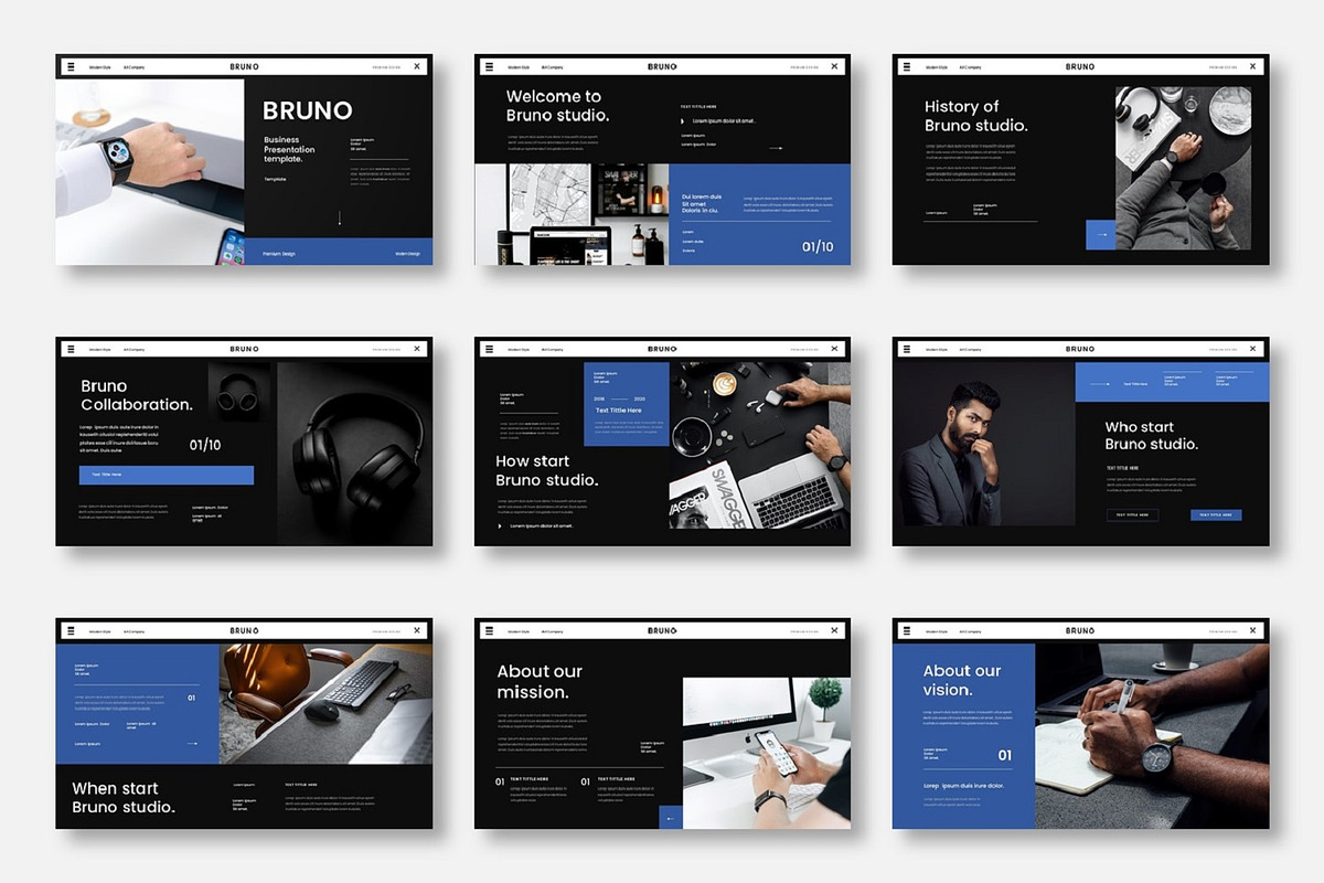 Bruno - Business Google Slide Templa, a Presentation Template by Dens Creative Studio (Photo 2 of 5)