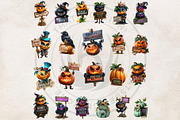 Funny Halloween Clipart PNG Set, a Seasonal Illustration by ThatsDesignArt (Thumbnail 5 of 16)
