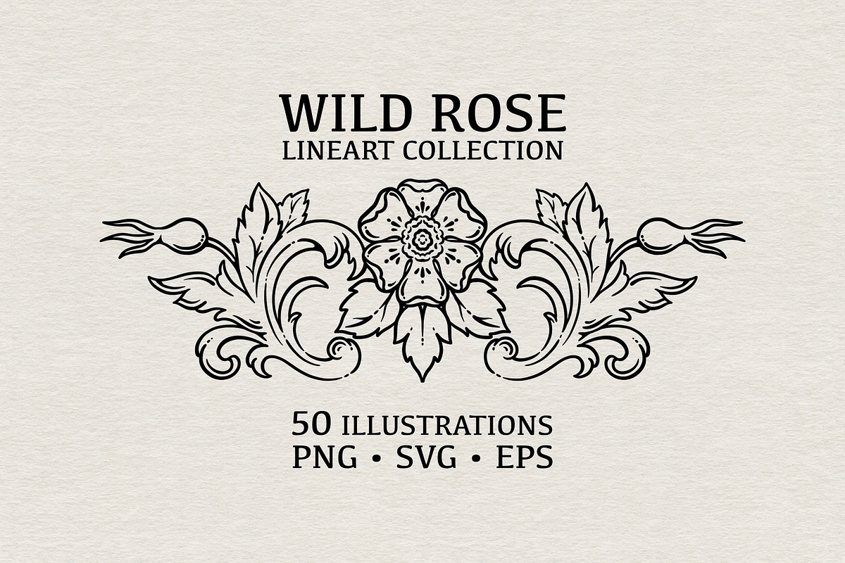 WILD ROSE lineart collection, a Decorative Illustration by heyXeni (Photo 1 of 7)