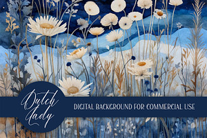 Summer Night Cornflower Backgrounds