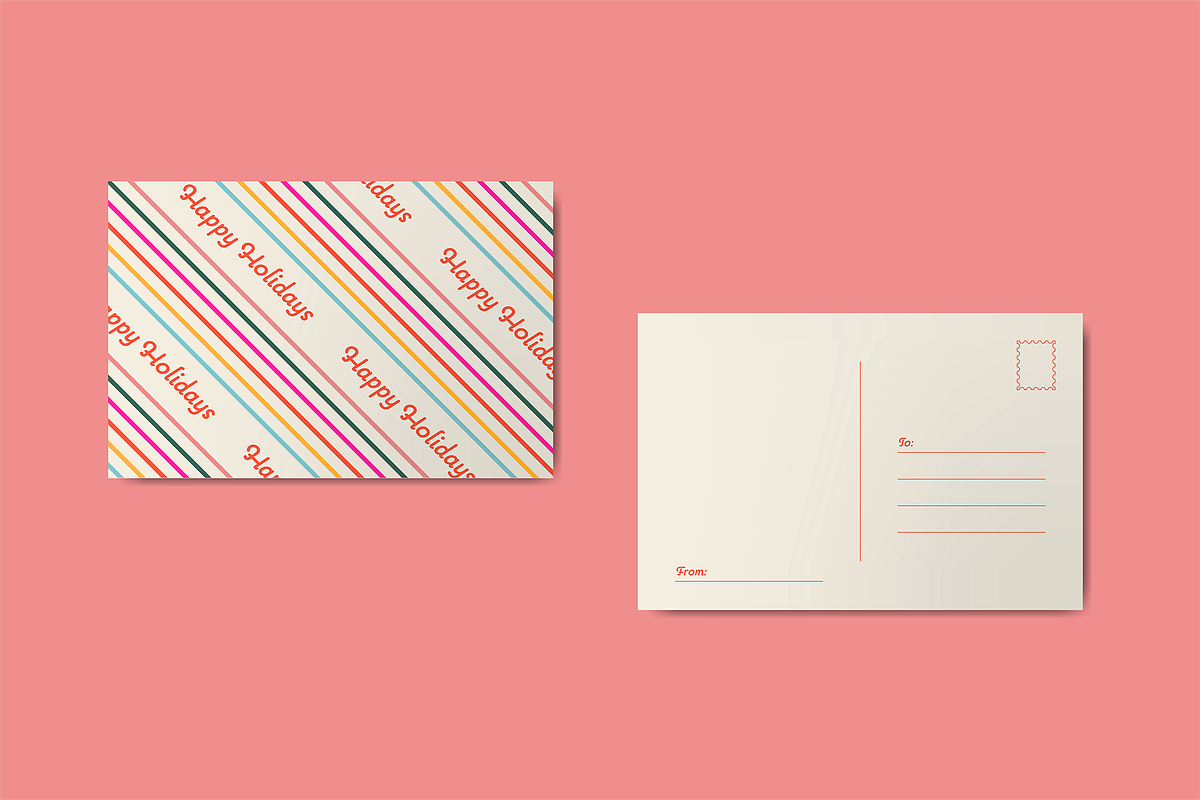 Bright & Cheerful Holiday Postcards, a Card Template by mina (Photo 3 of 3)