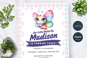 Cute Butterfly Birthday Invitation, an Invitation Template by Tracia Creative (Thumbnail 2 of 6)