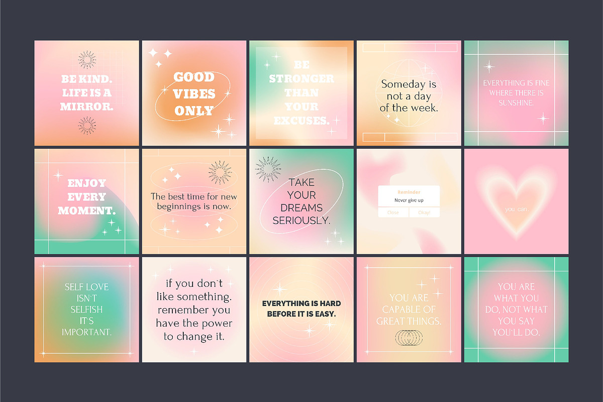 Canva Instagram Gradient Quotes, a Social Media Template by AnnArt (Photo 8 of 10)