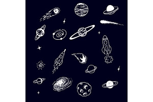 Collection Of Space Cosmic Object