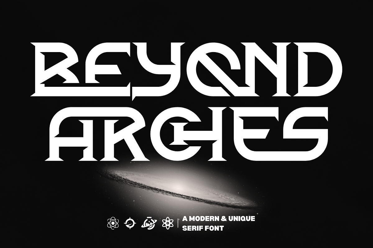 Beyond Arches – Futuristic Font, a Serif Font by 177Studio (Photo 1 of 8)