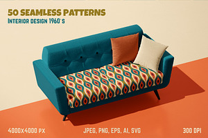 MID CENTURY Modern Seamless Patterns