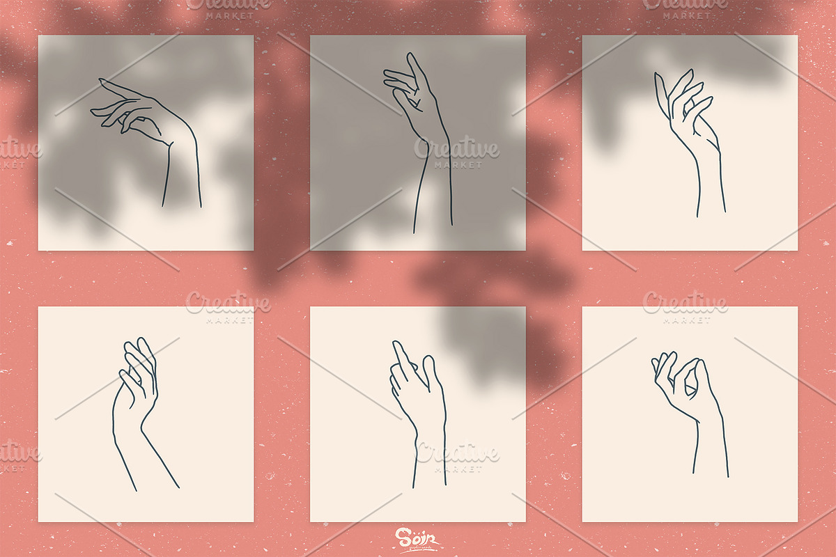 Female Hand Gestures illustrations, an Illustration by Soir Creative (Photo 4 of 5)