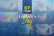 Father's Day template bundle, a Social Media Template by gstudiovect21 (Thumbnail 1 of 3)