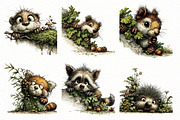 Whimsical Peeking Woodland Animals, a Seasonal Illustration by Designworld (Thumbnail 2 of 11)