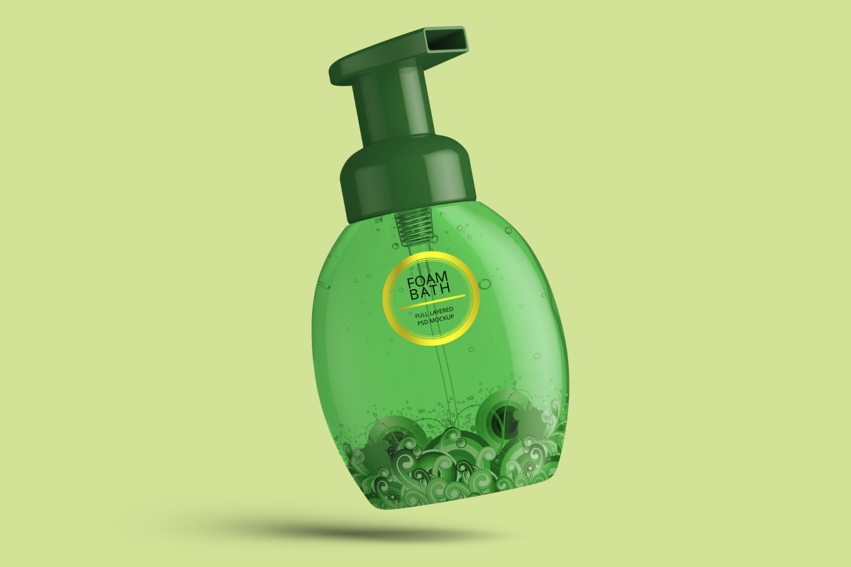 Foaming Soap Dispenser Bottle Mockup, a Cups & Container Mockup by Digitalphaser (Photo 6 of 8)