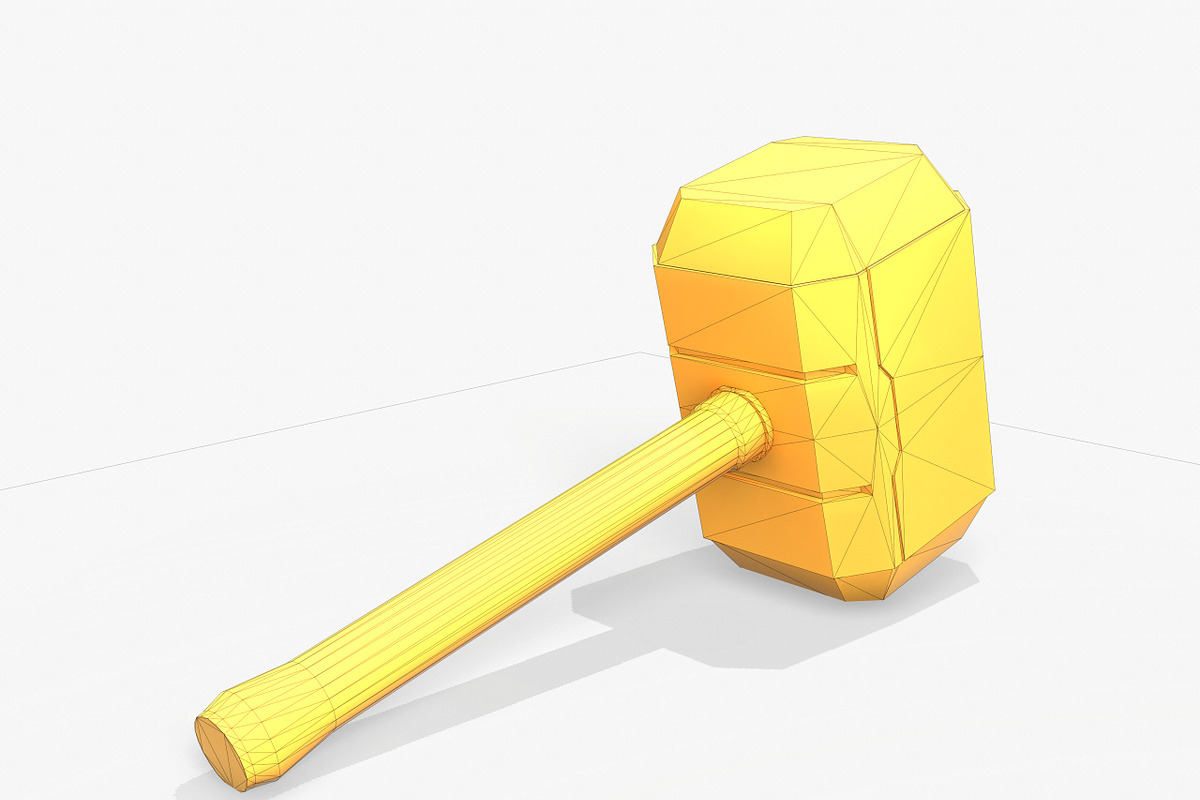 Thor Hammer Low Poly PBR, an Object 3D Model by Daniel Mikulik (Photo 4 of 8)