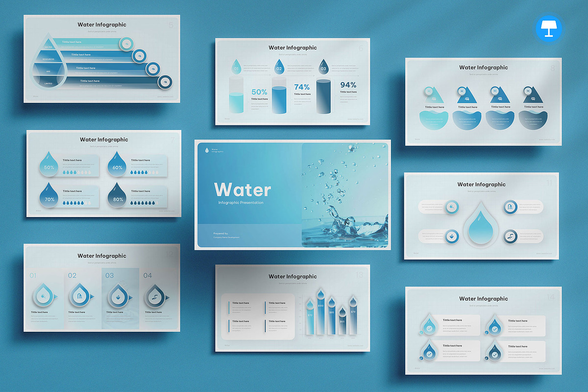 Water Infographic Keynote, a Presentation Template by Pixslides (Photo 1 of 4)