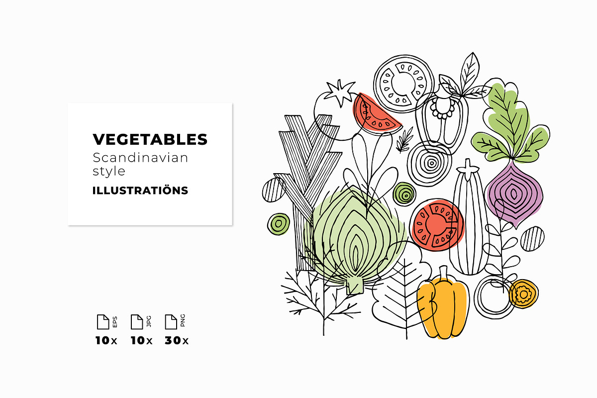 Vegetables illustrations, a Food Illustration by adehoidar (Photo 1 of 5)