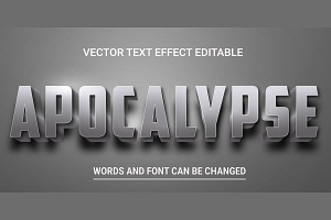 Apocalypse Vector 3d Editable Text