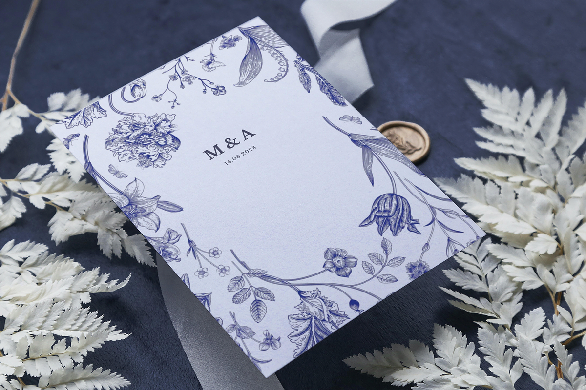 Delft Blue Wedding Invitation Suite, an Invitation Template by ForeverPrint (Photo 2 of 8)