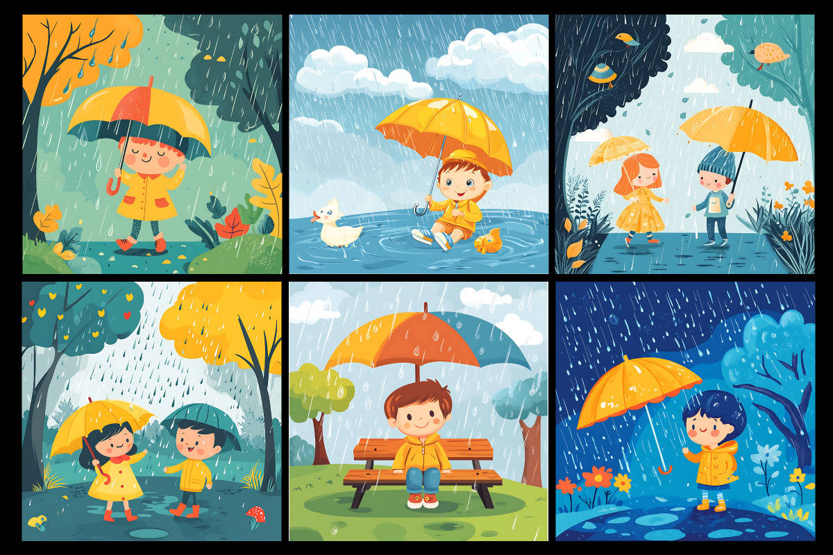 Rainy Weather Coloring Book, an Object Illustration by protabsorkar11 (Photo 3 of 6)