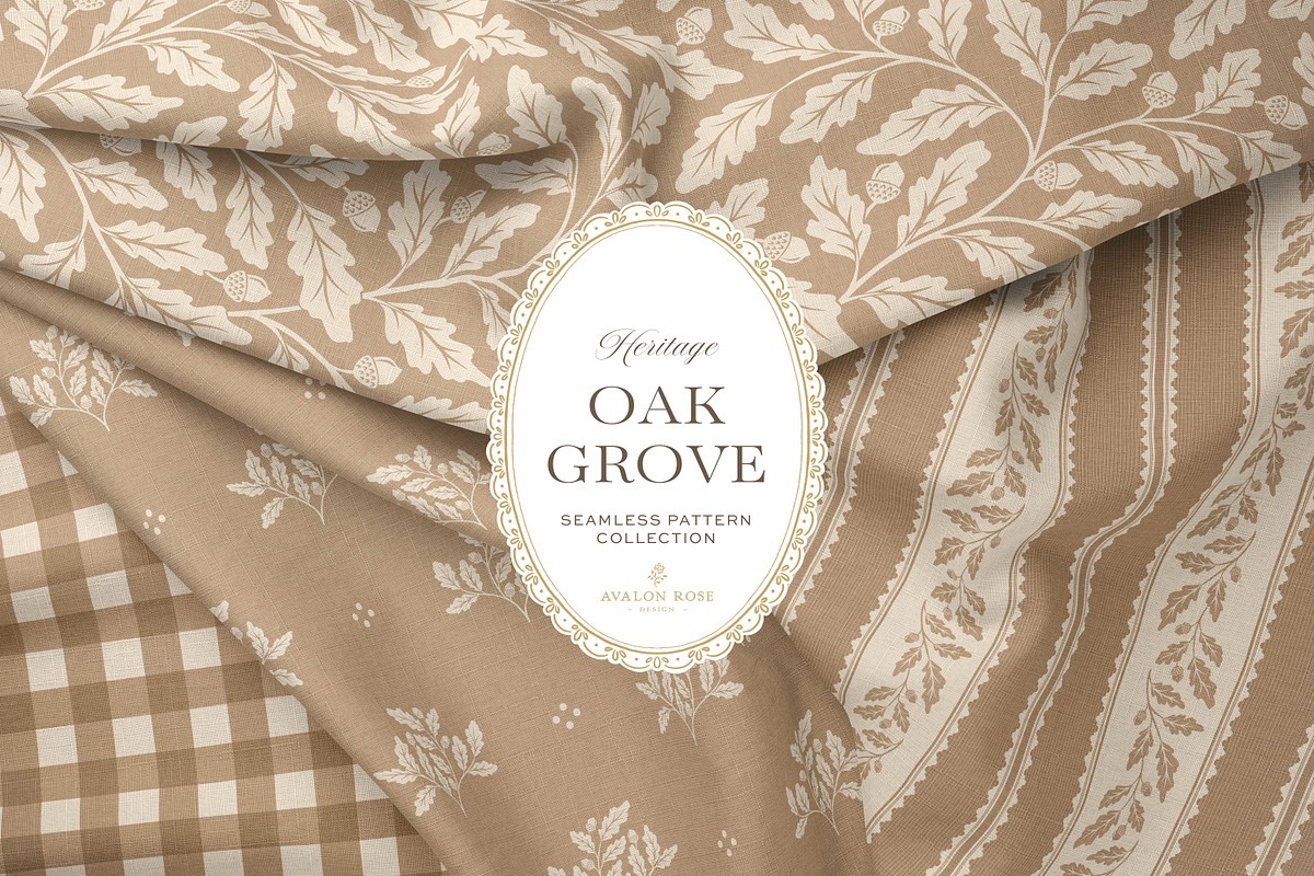 Oak & Acorn Autumn Patterns - Tan, a Pattern Graphic by Eclectic Anthology (Photo 1 of 13)