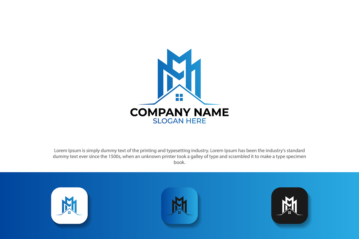 m m real estate logo concept, a Branding & Logo Template by Logo_Luck