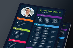 SALE Dark Colorful Resume Template