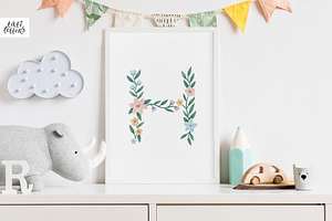 Pastel Floral Alphabet Letters