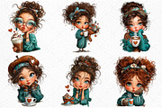 Whimsical Valentine Coffee Girl Png, an Illustration by Craft Nest (Thumbnail 7 of 11)