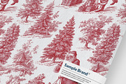 RED CHRISTMAS TOILE Seamless Pattern, a Pattern Graphic by AYAKA Studio Co. (Thumbnail 6 of 6)