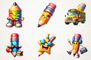 Back To School Funny Pencil Clipart, an Illustration by RobertsArt (Thumbnail 2 of 7)