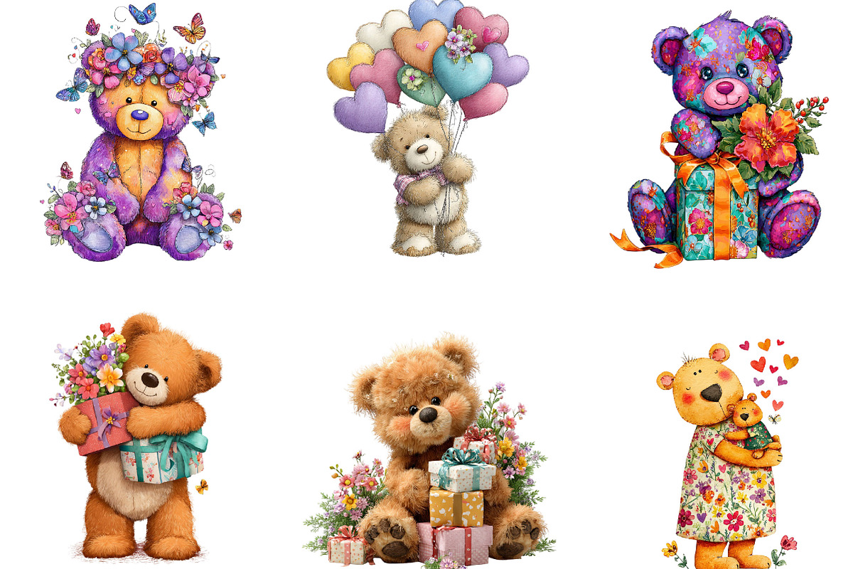 Whimsical Teddy Bear Mothers Day, an Illustration by Designking (Photo 2 of 5)