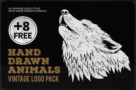Hand Drawn Animals Vintage Logo Kit