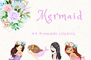 Mermaid baby clipart, an Animal Illustration by heyiamalice (Thumbnail 3 of 13)