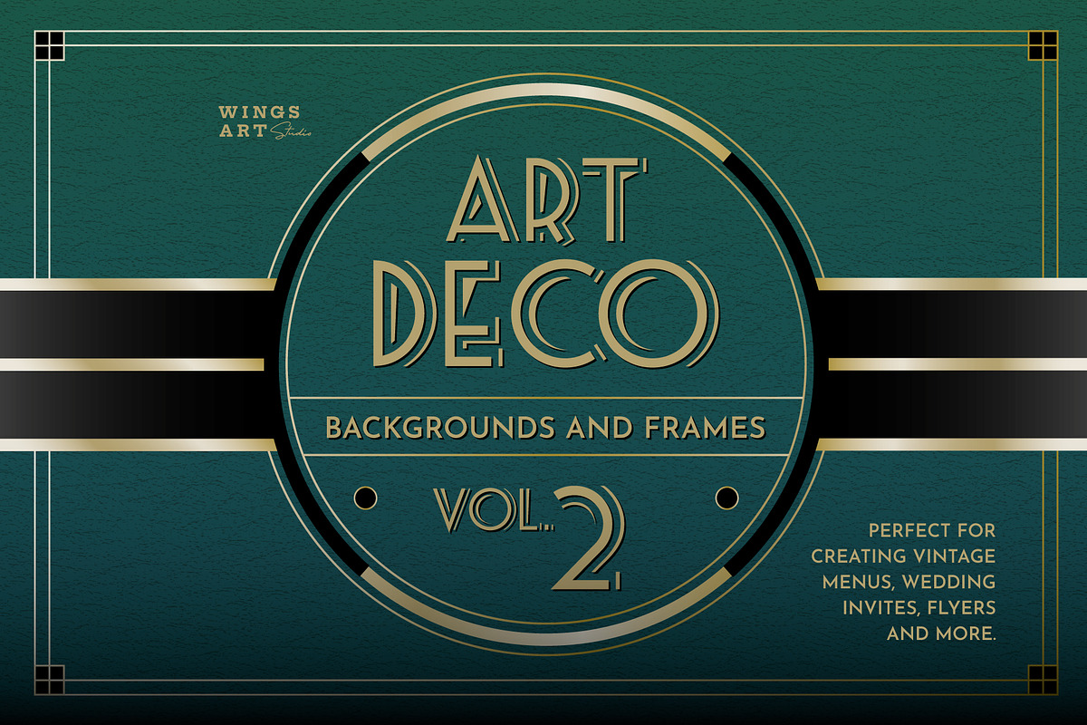 Art Deco Design Templates Vol 2, a Decorative Illustration by Wingsart Studio (Photo 1 of 4)