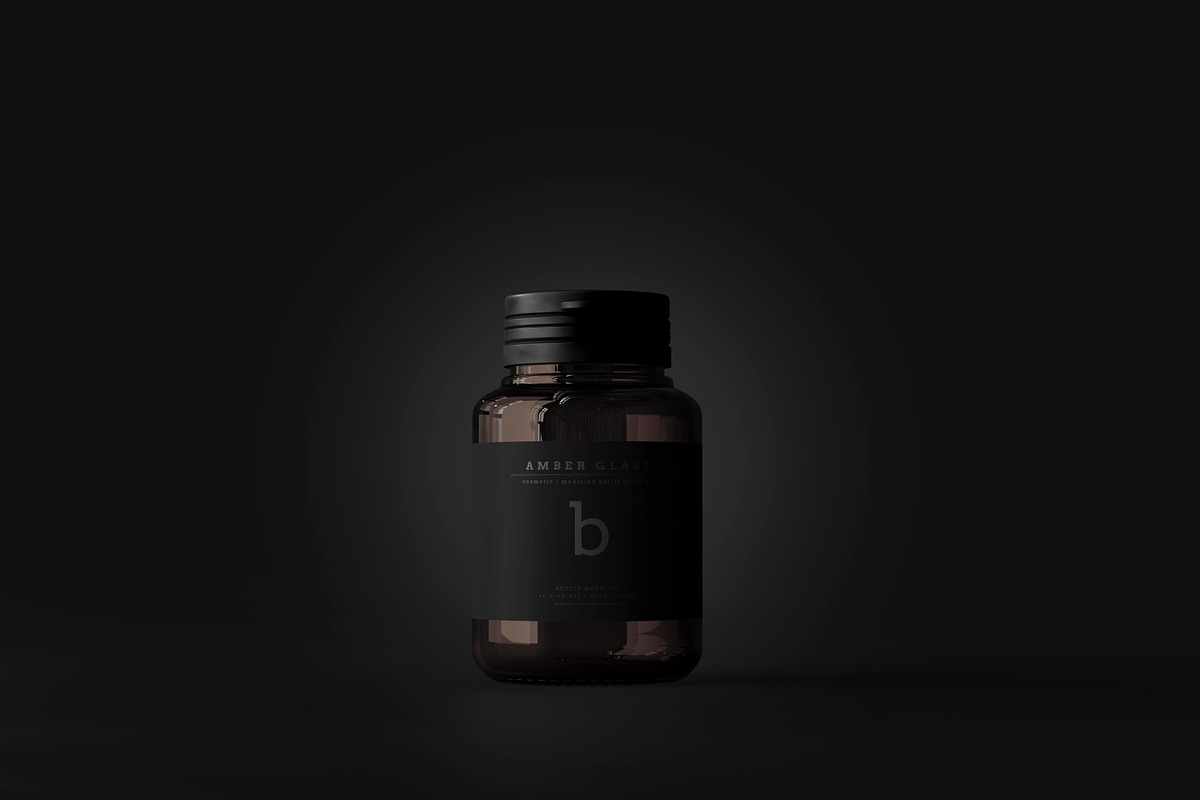 Amber Glass Bottle Mockups, a Cups & Container Mockup by pmvch (Photo 20 of 20)