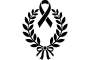 Black Ribbon Laurel Wreath, a Decorative Illustration by balal (Thumbnail 8 of 15)