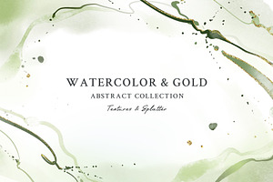 Watercolor Green Abstract Background