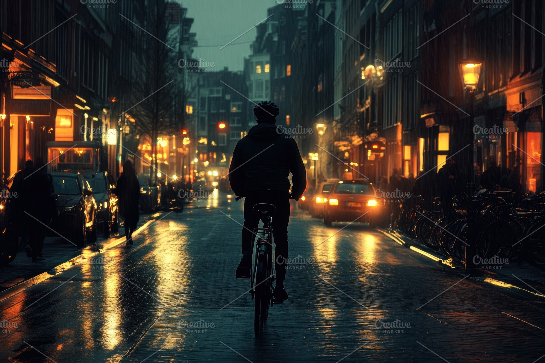 Cycling through a vibrant city stree, a Photo by Iftikhar Alam