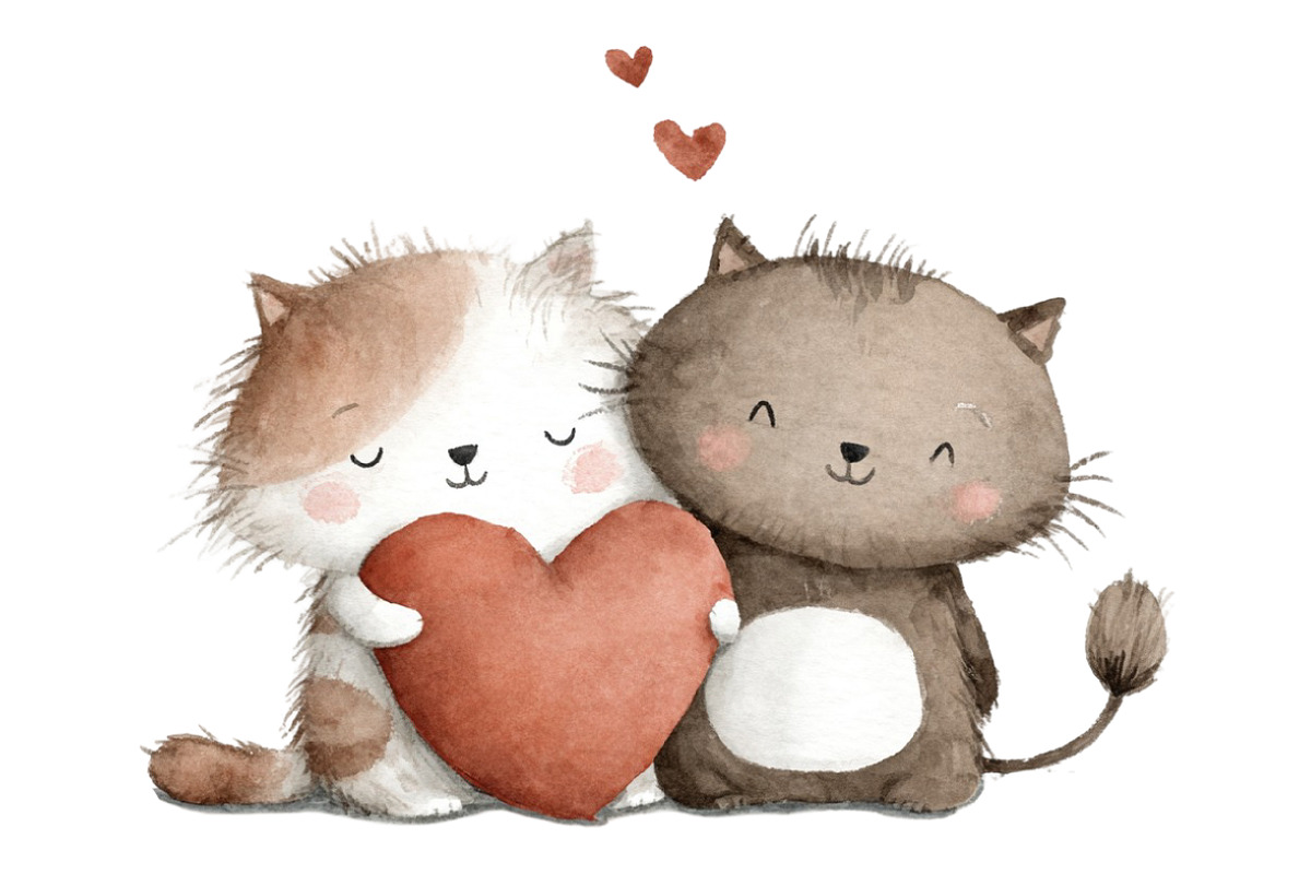 Valentine cat clipart, an Illustration by Designworld (Photo 4 of 6)