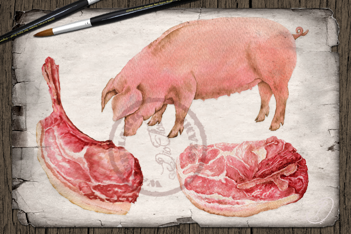 Farm Fresh Pork Illustration, a Decorative Illustration by DioFlow (Photo 5 of 5)