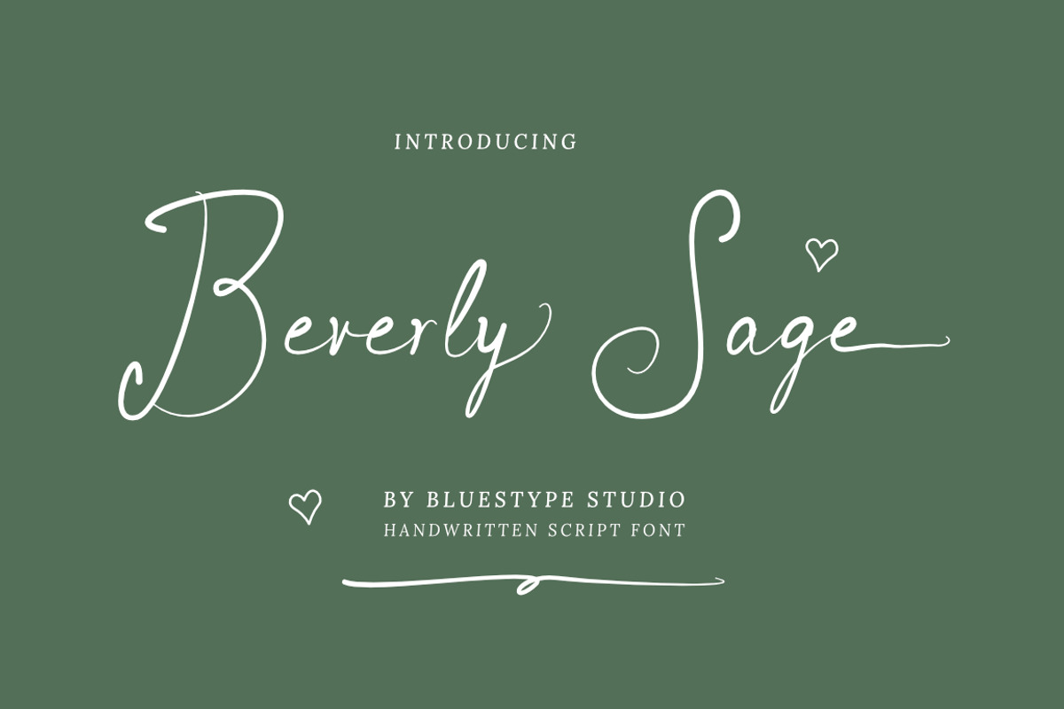 Beverly Sage - Handwritten Fonts, a Script Font by Bluestype Studio (Photo 1 of 10)