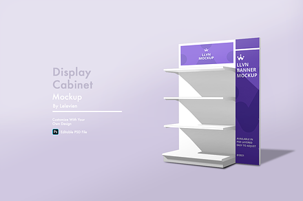 Display Cabinet Mockup, a Household Mockup by lelevien