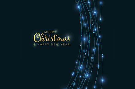Christmas card with blue light chain, a Card Template by Orson