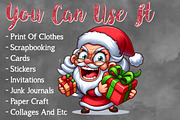 Christmas Crazy Gnome Png Clipart, a Seasonal Illustration by Craft Nest (Thumbnail 3 of 7)