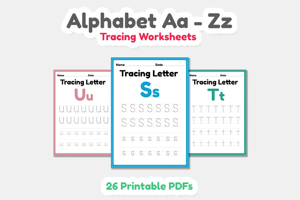 Tracing Alphabet Letter a to z, an Education Illustration by TukTuk Design (Photo 7 of 9)